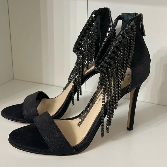 Jessica Simpson rhinestone fringe heels - Picture 8 of 9